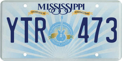 MS license plate YTR473