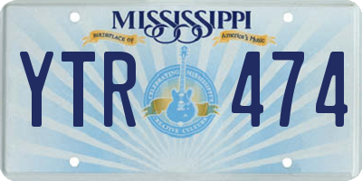 MS license plate YTR474