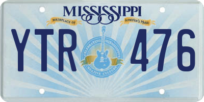 MS license plate YTR476