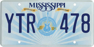 MS license plate YTR478