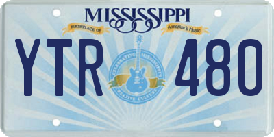 MS license plate YTR480