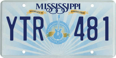 MS license plate YTR481