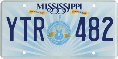 MS license plate YTR482