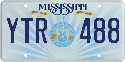 MS license plate YTR488