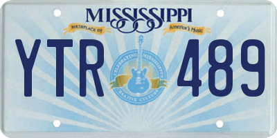 MS license plate YTR489
