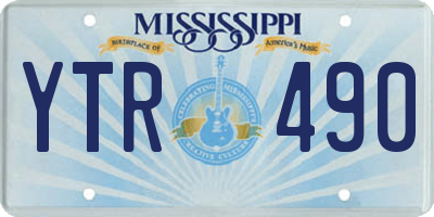 MS license plate YTR490