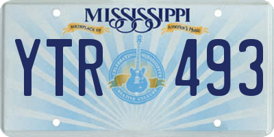 MS license plate YTR493