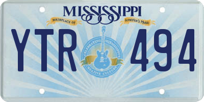 MS license plate YTR494
