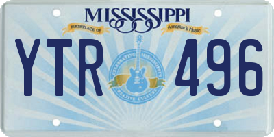 MS license plate YTR496