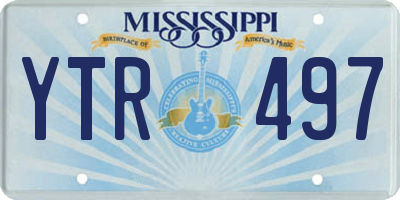 MS license plate YTR497