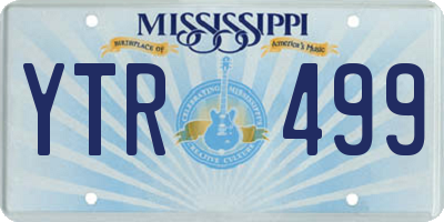 MS license plate YTR499