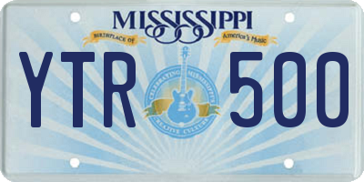 MS license plate YTR500