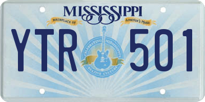 MS license plate YTR501