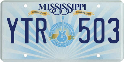MS license plate YTR503