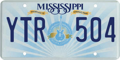 MS license plate YTR504