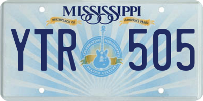 MS license plate YTR505