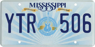 MS license plate YTR506