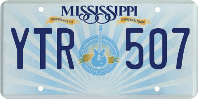 MS license plate YTR507
