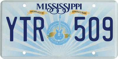 MS license plate YTR509