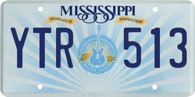 MS license plate YTR513