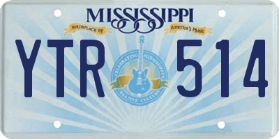 MS license plate YTR514