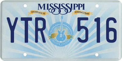 MS license plate YTR516