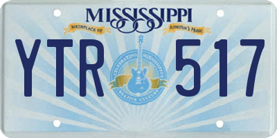 MS license plate YTR517