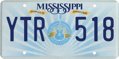 MS license plate YTR518