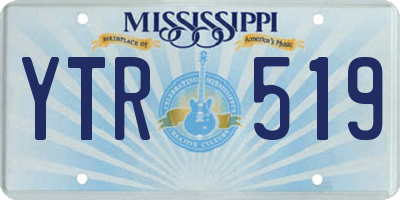 MS license plate YTR519