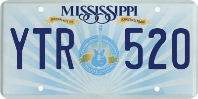 MS license plate YTR520