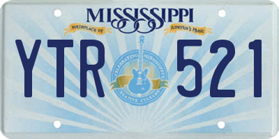 MS license plate YTR521