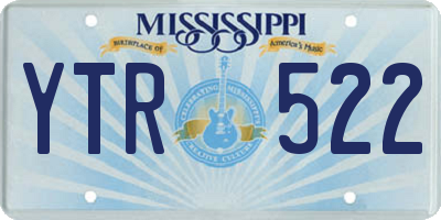 MS license plate YTR522