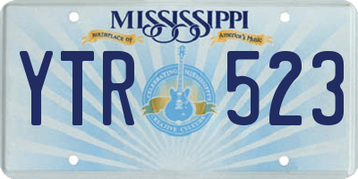 MS license plate YTR523