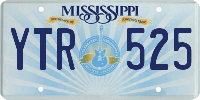 MS license plate YTR525