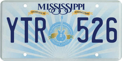 MS license plate YTR526