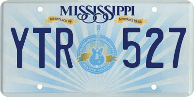MS license plate YTR527