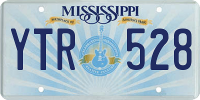MS license plate YTR528