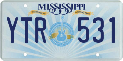 MS license plate YTR531