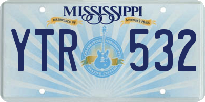 MS license plate YTR532