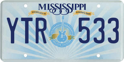 MS license plate YTR533