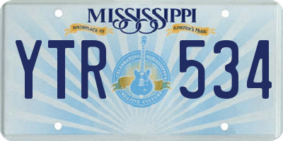 MS license plate YTR534
