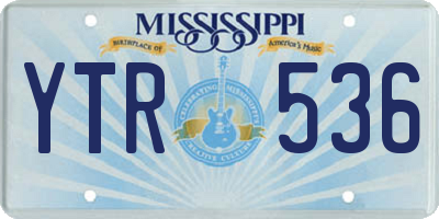 MS license plate YTR536
