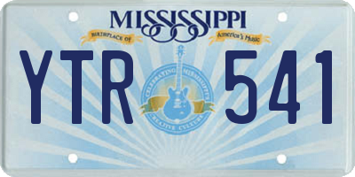 MS license plate YTR541