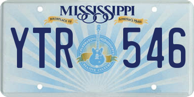 MS license plate YTR546