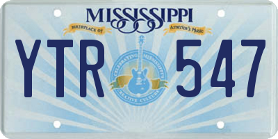 MS license plate YTR547