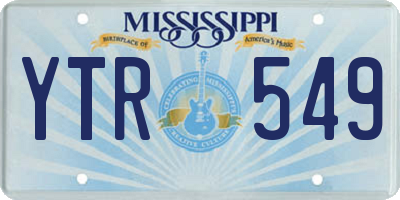 MS license plate YTR549