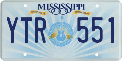 MS license plate YTR551
