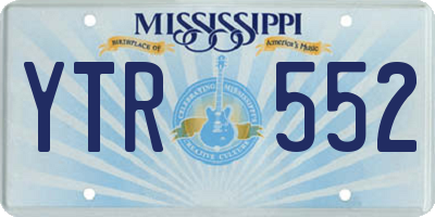 MS license plate YTR552