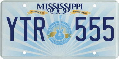 MS license plate YTR555