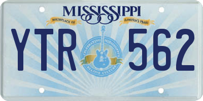 MS license plate YTR562
